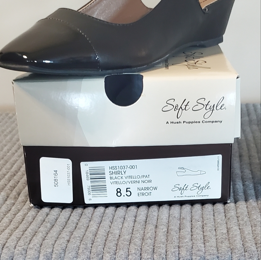 New Soft Style black slingback heels 8.5 narrow NWOT - Picture 7 of 9